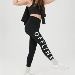 Aerie Offline Goals High Waisted Legging Black & White Size Small